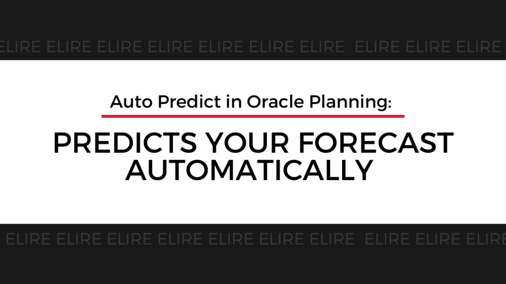 Auto Predict in Oracle Planning overview 