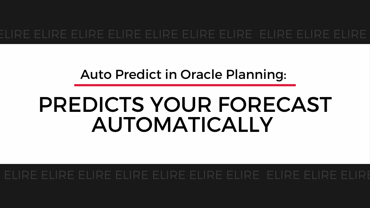 Auto Predict in Oracle Planning overview