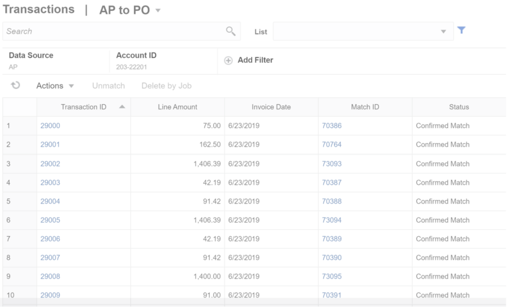 transaction matching in oracle account reconciliation