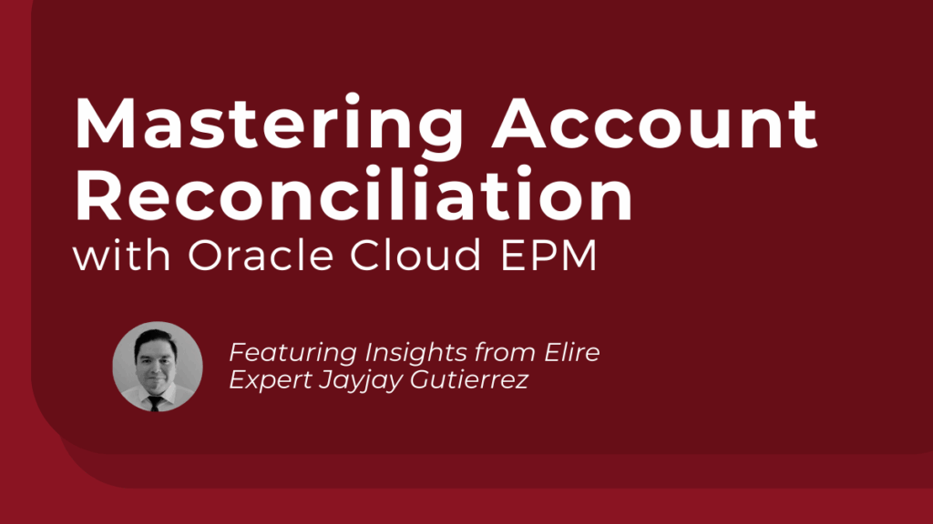 Oracle EPM Account Reconciliation