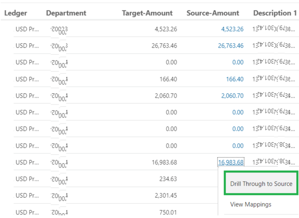 FCCS Drill-Through to the GL details in Fusion Cloud Financials 