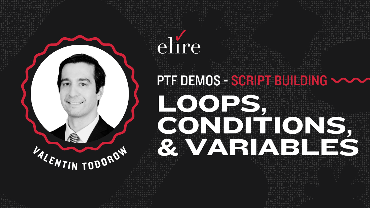 Demonstration of loops, conditions, and variables in a PeopleSoft Test Framework script